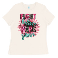 Bone fight believe hope survive cancer awareness Ladies Tee - CowGirlArtShop