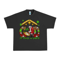 Pigment Black with god all things are possible santa baby jesus Urban Heavy Tee - Jasminsmagicworld