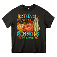 Asphalt Autumn leaves pumpkins please Heavy Core Tee - NancyCooperArtShop