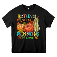 Black Autumn leaves pumpkins please Heavy Core Tee - NancyCooperArtShop