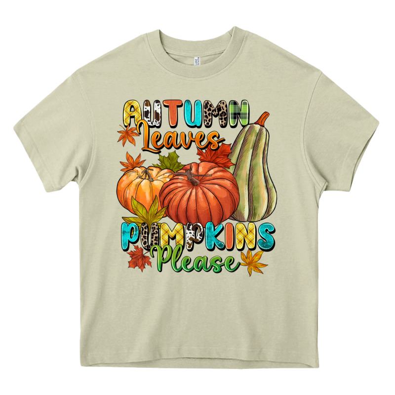 Autumn Leaves Pumpkins Please Heavy Core Tee by NancyCooperArtShop | Teevron