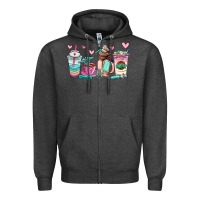 Charcoal Heather nurse  coffee cup Zipper Hoodie - AdoDesignShop