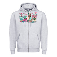 Heather Grey nurse  coffee cup Zipper Hoodie - AdoDesignShop