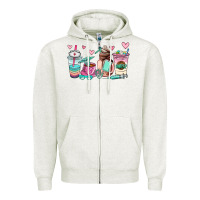 Oatmeal Heather nurse  coffee cup Zipper Hoodie - AdoDesignShop