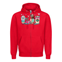 Red nurse  coffee cup Zipper Hoodie - AdoDesignShop