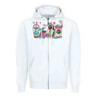 White nurse  coffee cup Zipper Hoodie - AdoDesignShop