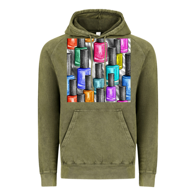 Colorful Nail Polish Seamless Pattern Bbs Vintage Hoodie by BundleAndBundleShop | Teevron
