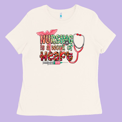 Nursing Is A Work Of Heart Ladies Tee Designed By Cowgirlartshop