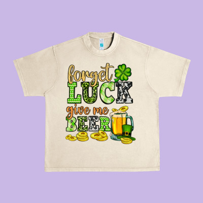 St. Patrick's Forget Luck Give Me Beer Urban Heavy Tee Designed By Oliviacreatesart