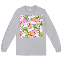 Moon Dust Easter Bunnies With Carrots Seamless Pattern Long Sleeve Tee - BundleAndBundleShop