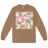 Toasted Coconut Easter Bunnies With Carrots Seamless Pattern Long Sleeve Tee - BundleAndBundleShop