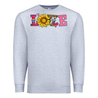 Heather Grey love sunflower valentines day Premium Sweatshirt - AdoDesignShop