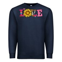 Navy love sunflower valentines day Premium Sweatshirt - AdoDesignShop