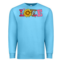 Ocean Blue love sunflower valentines day Premium Sweatshirt - AdoDesignShop