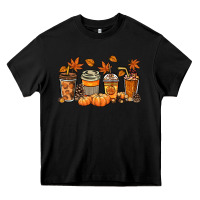 Black Fall coffee cups Heavy Core Tee - NancyCooperArtShop