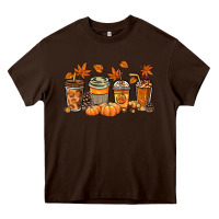 Chocolate Brown Fall coffee cups Heavy Core Tee - NancyCooperArtShop