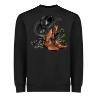 Black black cowgirl  and roses Heavyweight Sweatshirt - AdoDesignShop