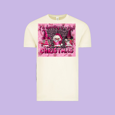 I'm Dreaming Of A Pink Christmas Vintage Tee Designed By Fadigitalartstudio