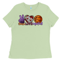Peace Love Basketball Ladies Tee | Teevron