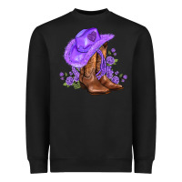 Black purple cowgirl  and roses Heavyweight Sweatshirt - AdoDesignShop