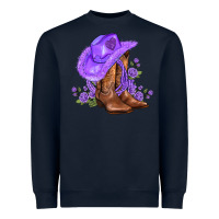 Navy purple cowgirl  and roses Heavyweight Sweatshirt - AdoDesignShop