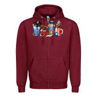 Burgundy police coffee cup Zipper Hoodie - AdoDesignShop