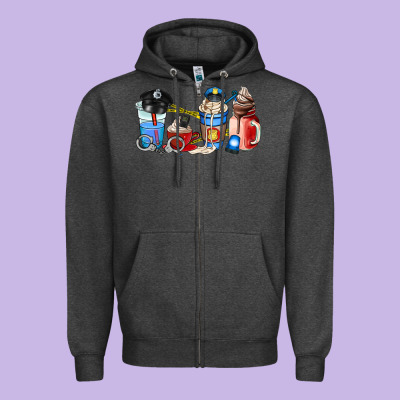 Police Coffee Cup Zipper Hoodie Designed By Adodesignshop