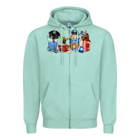 Seafoam police coffee cup Zipper Hoodie - AdoDesignShop