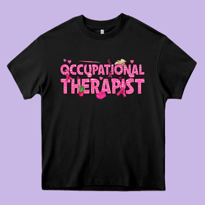 Breast Cancer Occupational Therapist Heavy Core Tee Designed By Texasbilliewilder