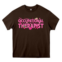 Chocolate Brown breast cancer occupational therapist Heavy Core Tee - texasbilliewilder