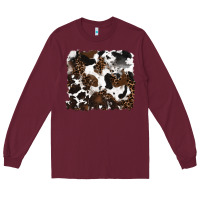 Burgundy leopard cowhide background Long Sleeve Tee - RanaPortraitStore