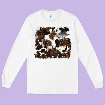 Leopard Cowhide Background Long Sleeve Tee Designed By Ranaportraitstore