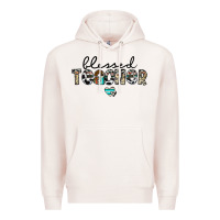 Pale Pink blessed teacher Premium Hoodie - CowhideDigitalArt