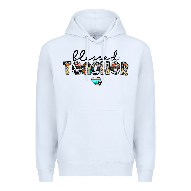 Blessed Teacher Premium Hoodie by CowhideDigitalArt | Teevron