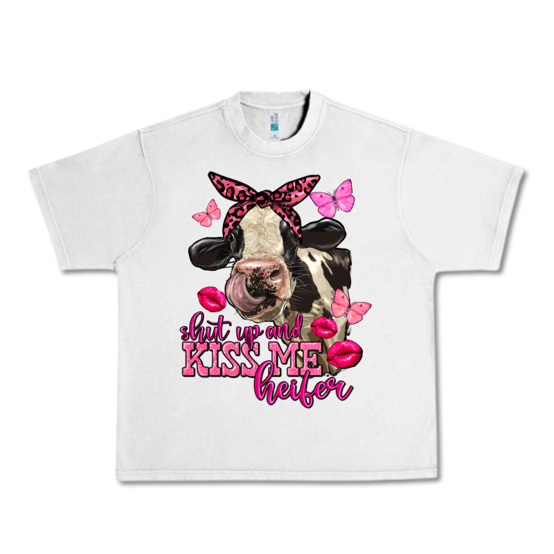 Valentine's Day Shut Up And Kiss Me Holstein Cow Urban Heavy Tee by FaDigitalArtStudio | Teevron