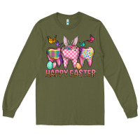 Army Green Happy Easter Dental And Egg Long Sleeve Tee - BundleAndBundleShop