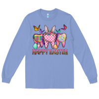 Colony Blue Happy Easter Dental And Egg Long Sleeve Tee - BundleAndBundleShop
