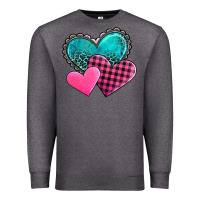 Charcoal Heather valentine's day hearts Premium Sweatshirt - AdoDesignShop