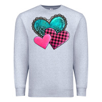Heather Grey valentine's day hearts Premium Sweatshirt - AdoDesignShop
