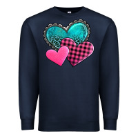 Navy valentine's day hearts Premium Sweatshirt - AdoDesignShop
