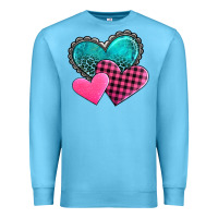 Ocean Blue valentine's day hearts Premium Sweatshirt - AdoDesignShop
