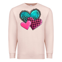 Pale Pink valentine's day hearts Premium Sweatshirt - AdoDesignShop