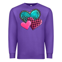 Purple valentine's day hearts Premium Sweatshirt - AdoDesignShop