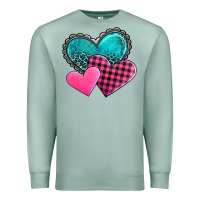 Seafoam valentine's day hearts Premium Sweatshirt - AdoDesignShop