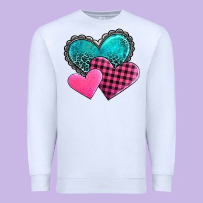 Valentine's Day Hearts Premium Sweatshirt Designed By Adodesignshop