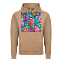 Vintage Coffee breast cancer coffee cups with butterfly seamless pattern bbs Vintage Hoodie - BundleAndBundleShop