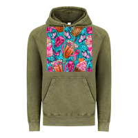 Vintage Olive breast cancer coffee cups with butterfly seamless pattern bbs Vintage Hoodie - BundleAndBundleShop