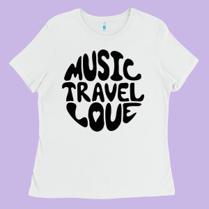 Music Travel Love Ladies Tee Designed By Baomotion