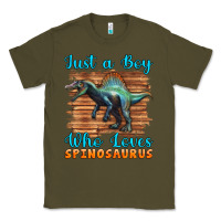 Army Green just a boy who loves baby spinosaurus Classic Tee - Artiststas