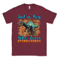 Burgundy just a boy who loves baby spinosaurus Classic Tee - Artiststas